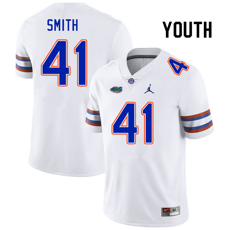 Youth #41 Hunter Smith Florida Gators College Football Jerseys Stitched-White